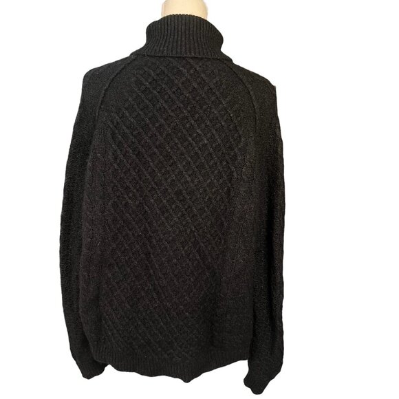 Vince Women's Yak and Wool Blend Turtleneck Cable Knit Sweater Black Size Large - Picture 3 of 7
